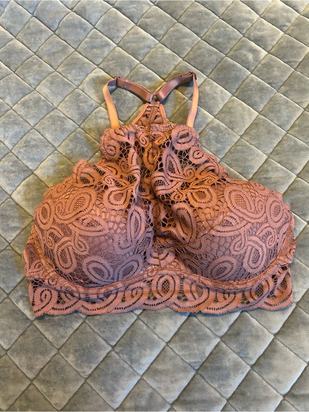 PINK by Victoria’s Secret Lace Racerback Bralette in Mauve Pink